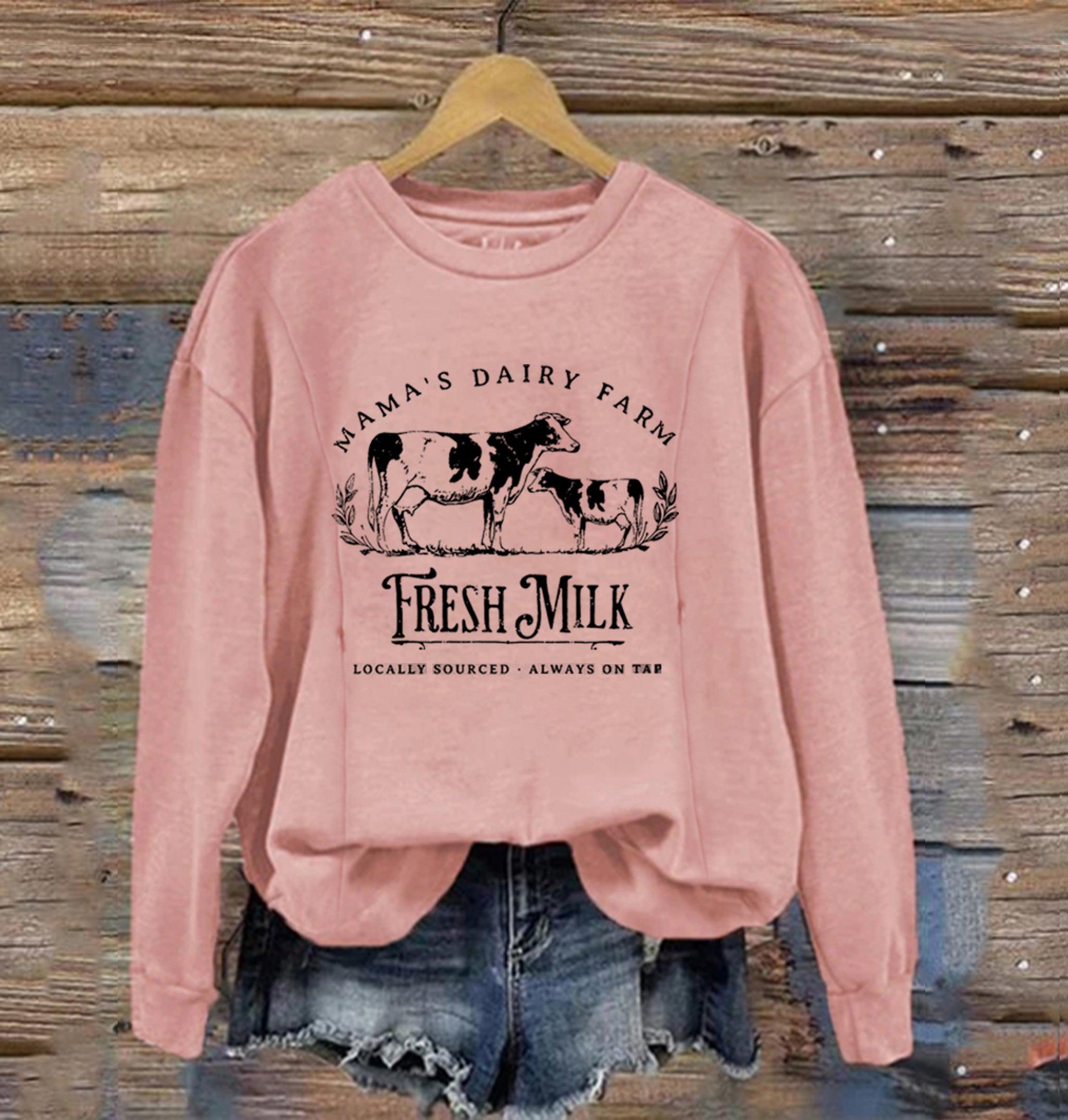Mama's Dairy Farm Fresh Milk Breastfeeding Sweatshirt-LullabMommy