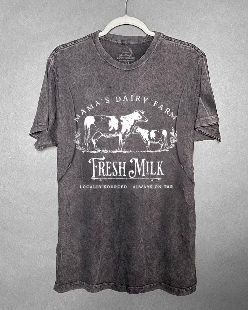 Mama's Dairy Farm Fresh Milk Breastfeeding T-shirt-LullabMommy