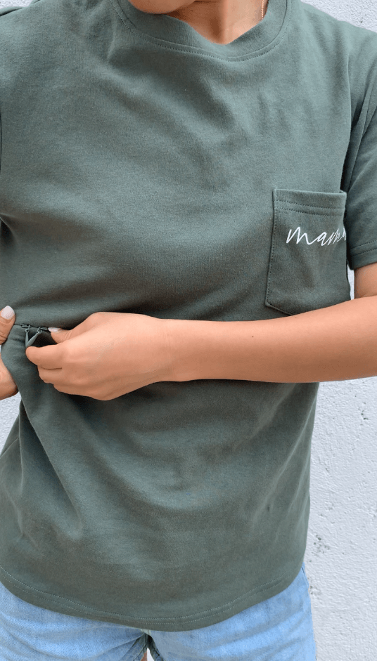 New Mama Nursing Zip T-shirt-LullabMommy