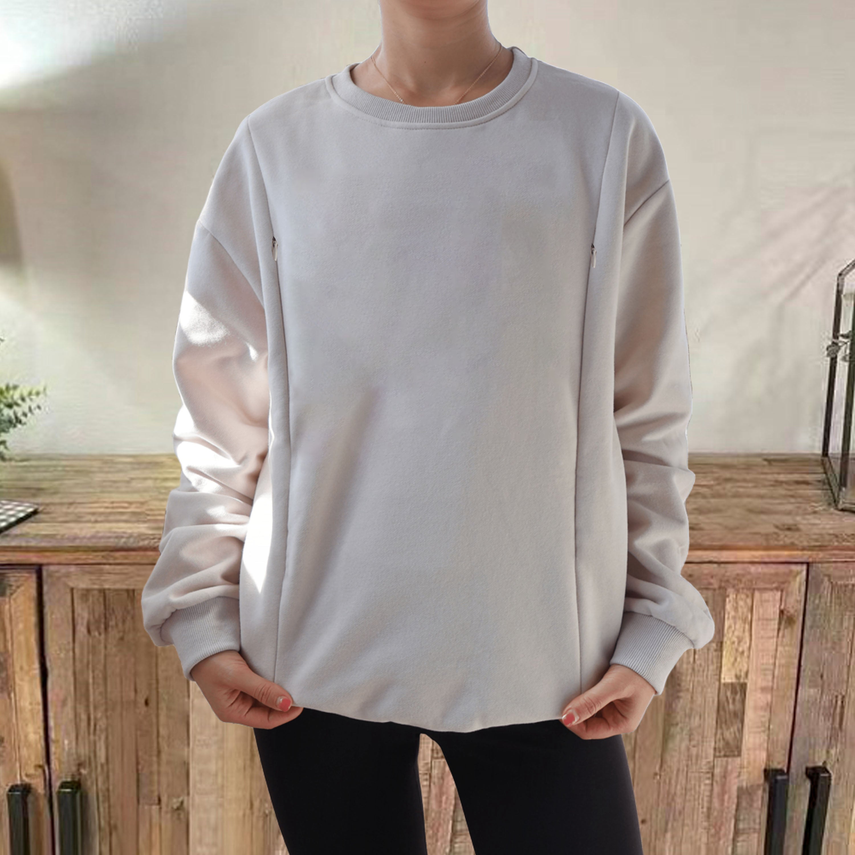 Mama's Solid Color Nursing Sweatshirt-LullabMommy