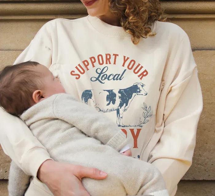 Support Your Local Farmer Breastfeeding Sweatshirt-LullabMommy