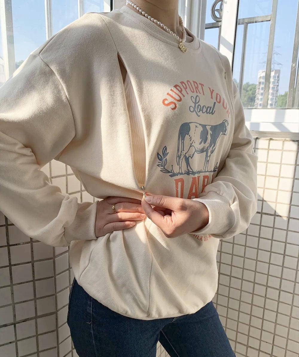 Support Your Local Farmer Breastfeeding Sweatshirt-LullabMommy
