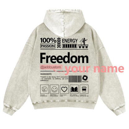 Freedom Addcustom  Vintage Washed Hoodie