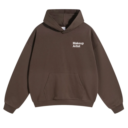 Wearishow Makeup Artist Addcustom QR Code Solid Color Hoodie