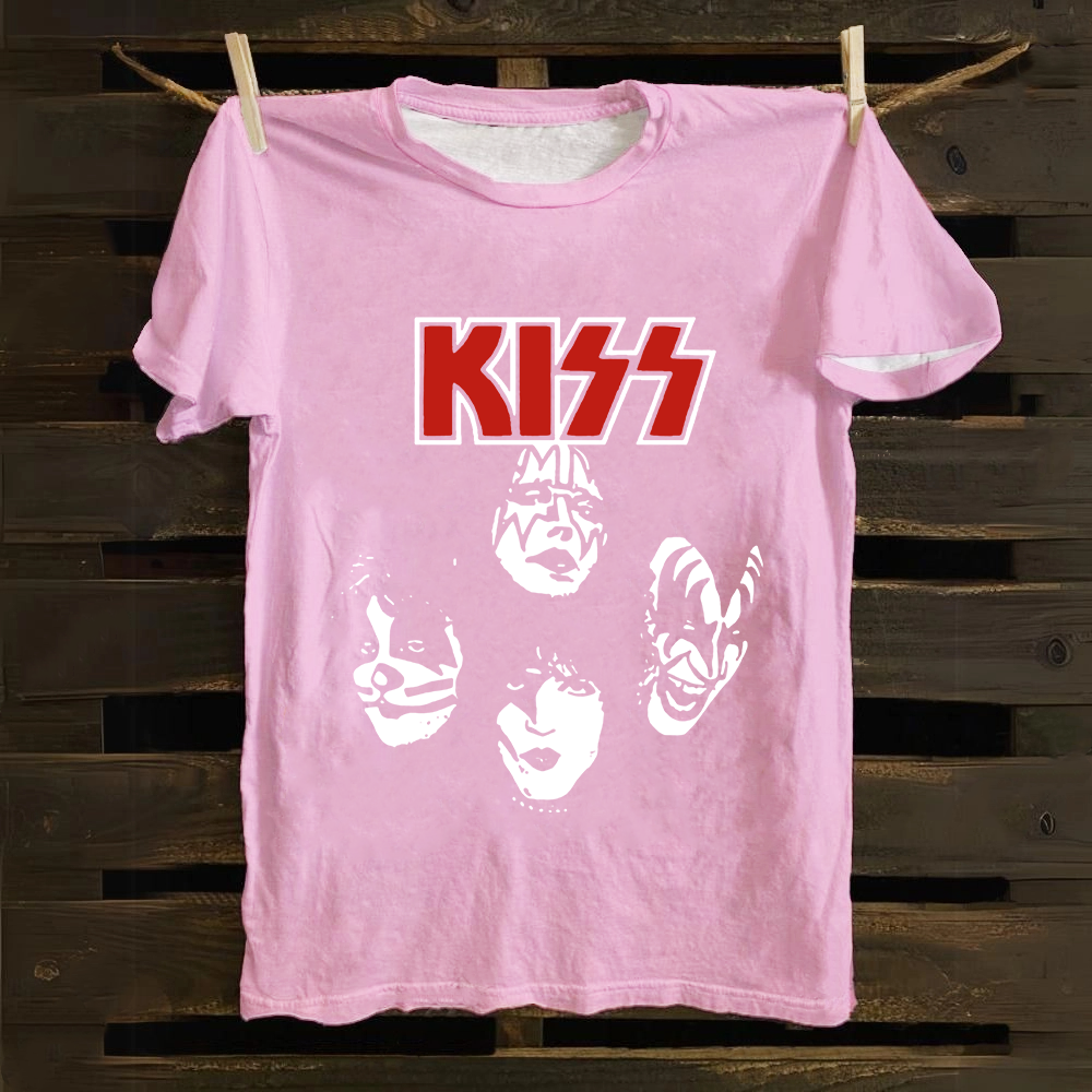 Unisex Cotton Kiss Rock Heavy Metal Band T-Shirt