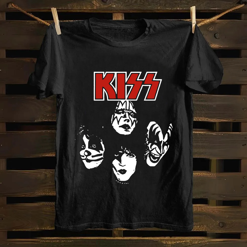 Unisex Cotton Kiss Rock Heavy Metal Band T-Shirt