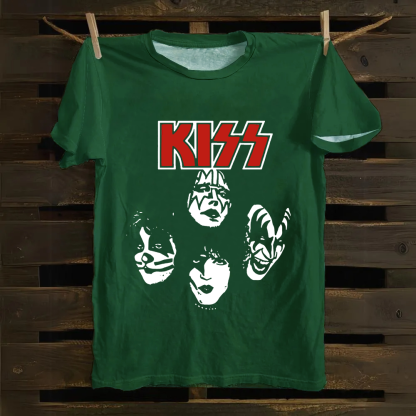 Unisex Cotton Kiss Rock Heavy Metal Band T-Shirt