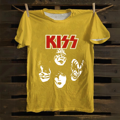 Unisex Cotton Kiss Rock Heavy Metal Band T-Shirt