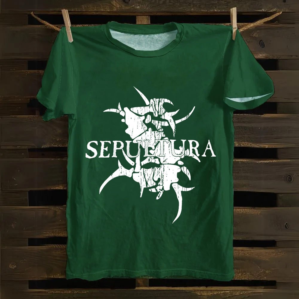 Unisex Vintage Sepultura Heavy Metal Band Cotton T-Shirt