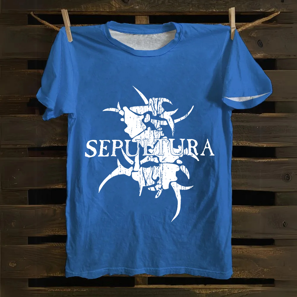 Unisex Vintage Sepultura Heavy Metal Band Cotton T-Shirt