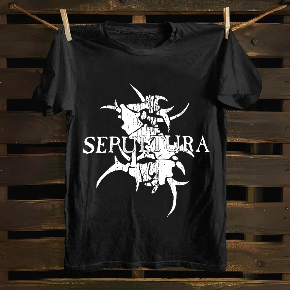 Unisex Vintage Sepultura Heavy Metal Band Cotton T-Shirt
