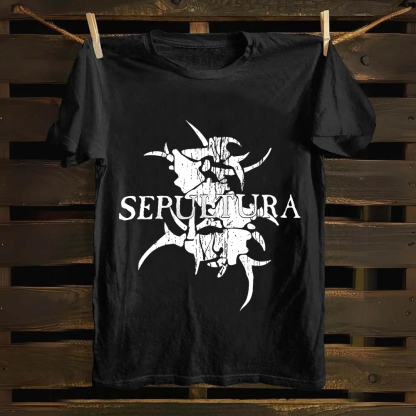 Unisex Vintage Sepultura Heavy Metal Band Cotton T-Shirt