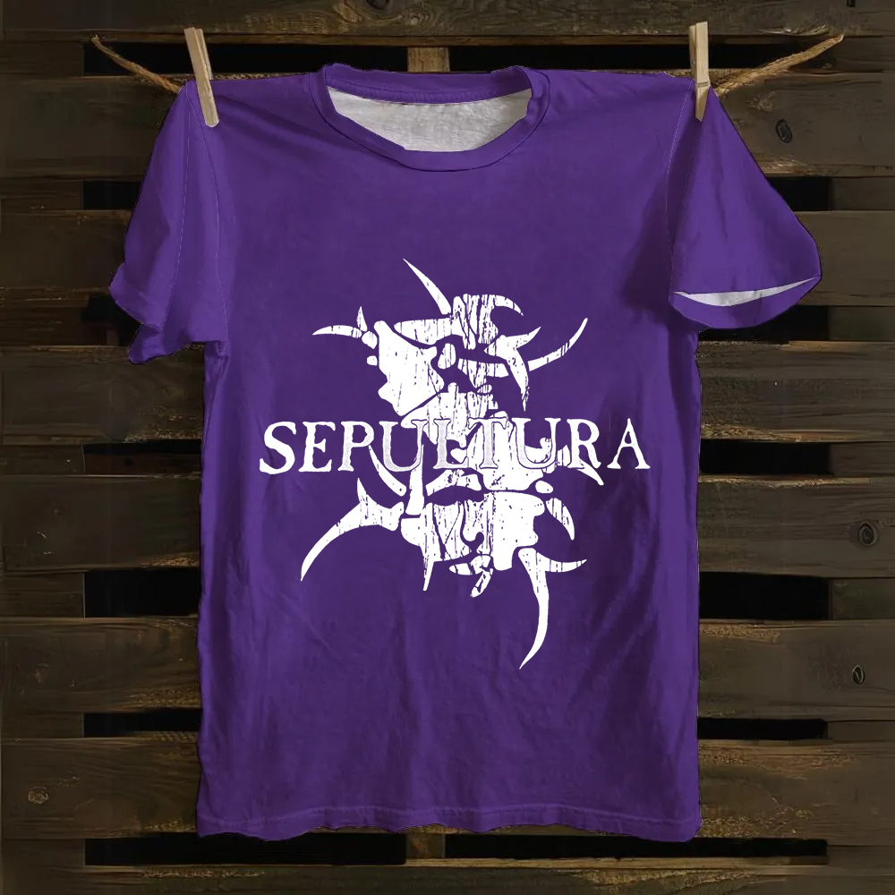 Unisex Vintage Sepultura Heavy Metal Band Cotton T-Shirt