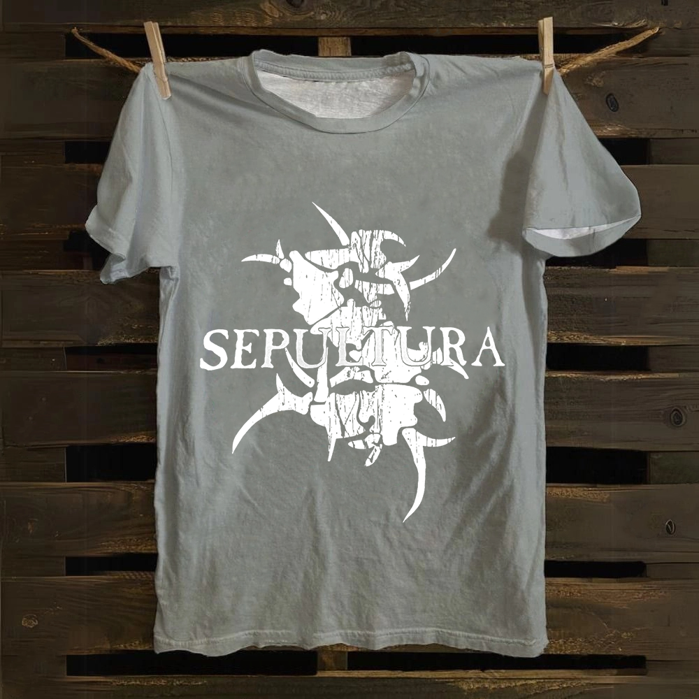 Unisex Vintage Sepultura Heavy Metal Band Cotton T-Shirt