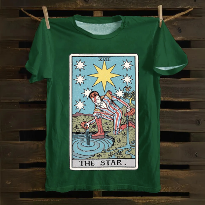 Unisex Vintage The Star David Bowie Tarot Card Cotton T-Shirt
