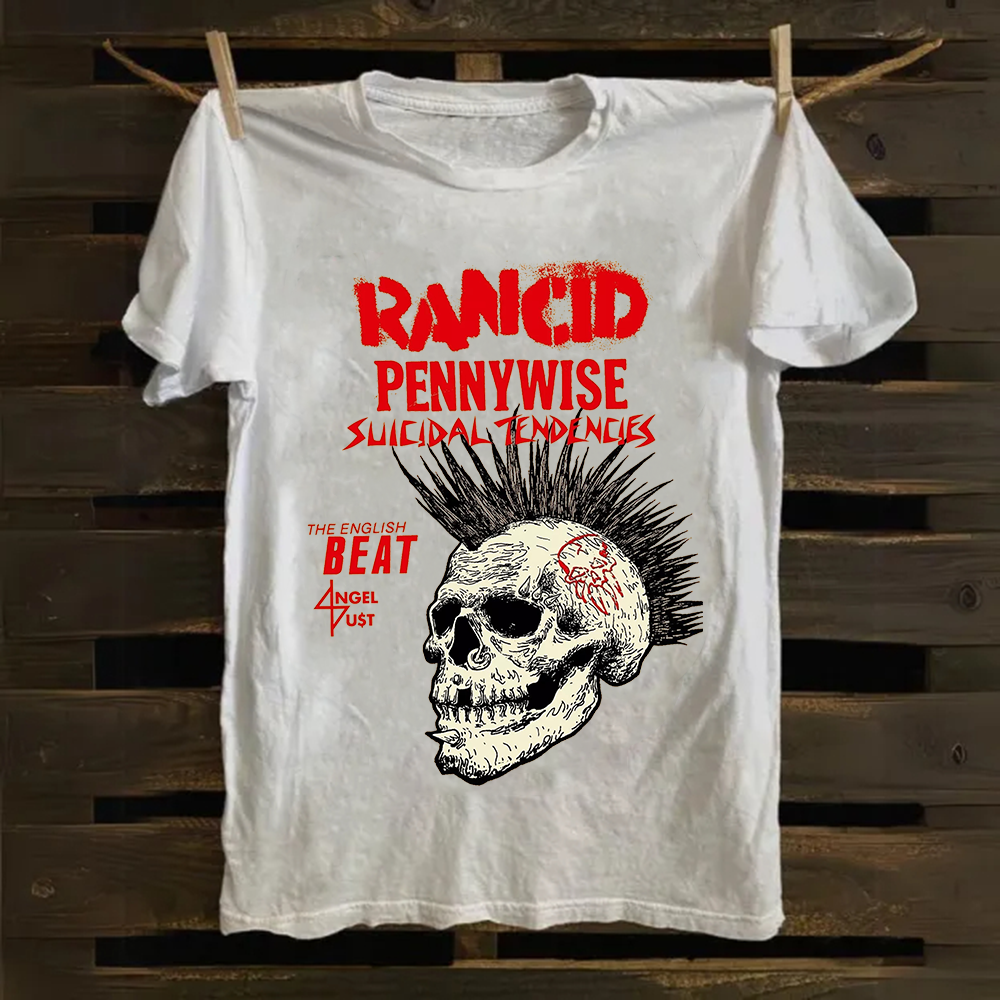 Rancid Skull Print Casua cotton T-Shirt