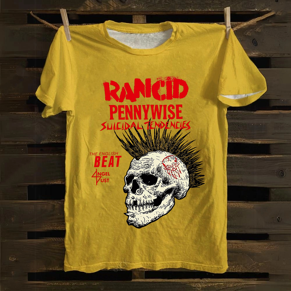 Rancid Skull Print Casua cotton T-Shirt