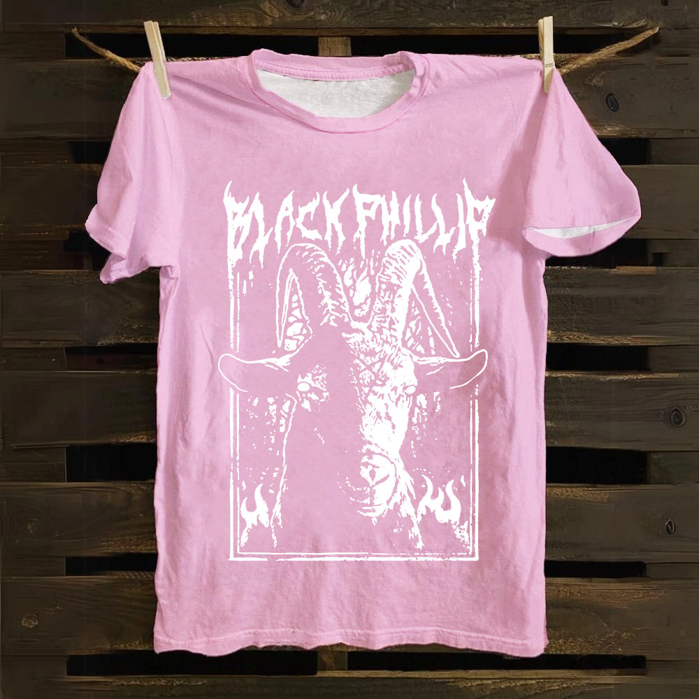 Unisex Vintage The Witch Black Phillip cotton T-Shirt