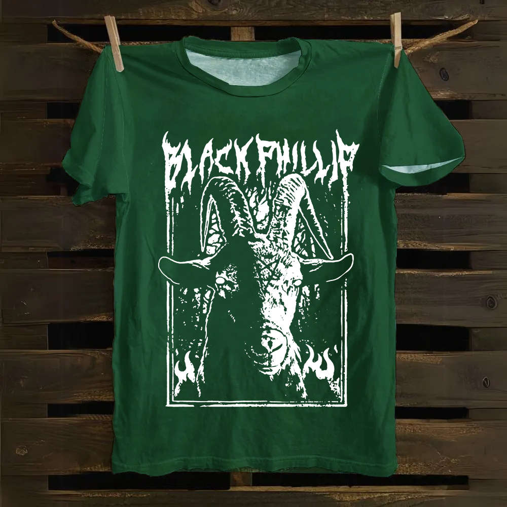 Unisex Vintage The Witch Black Phillip cotton T-Shirt