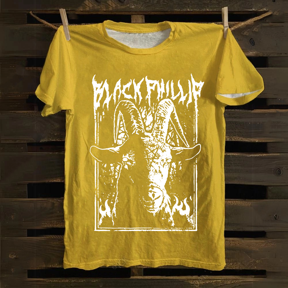 Unisex Vintage The Witch Black Phillip cotton T-Shirt