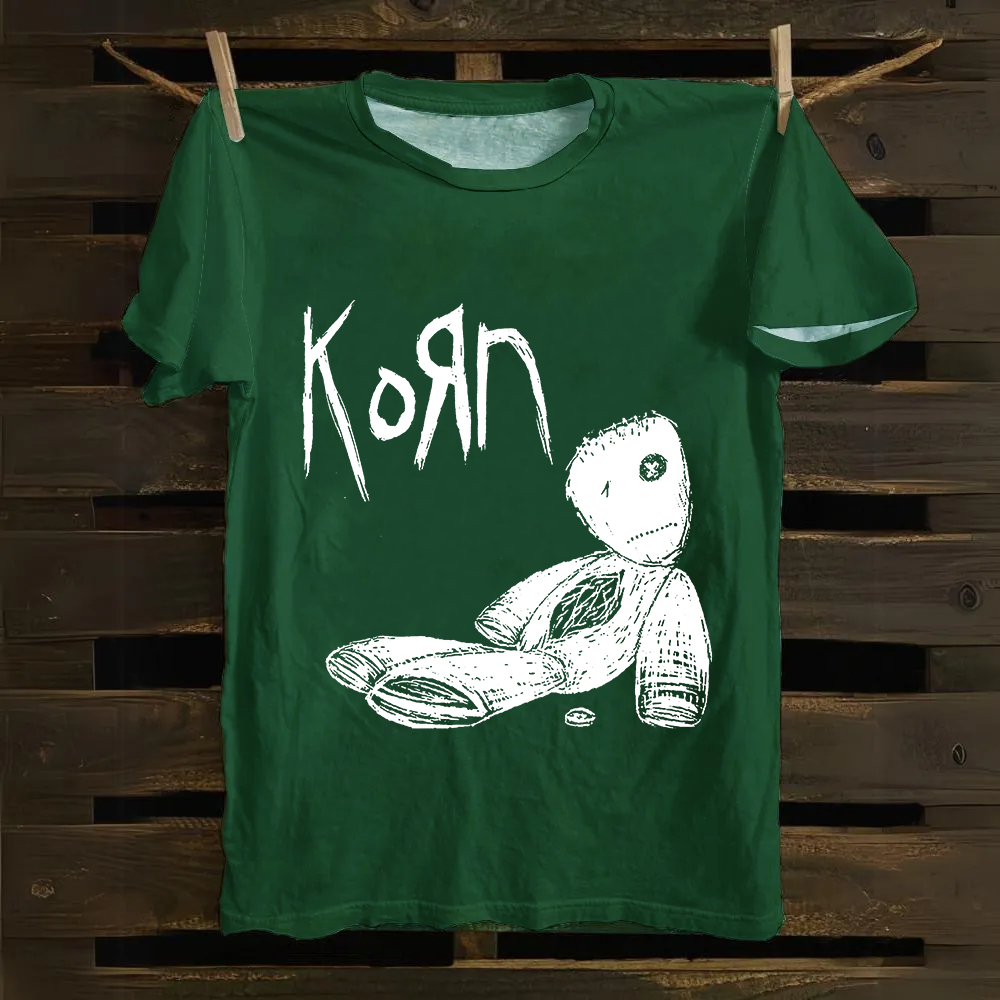 Unisex Vintage Korn Metal Band  cotton T-Shirt