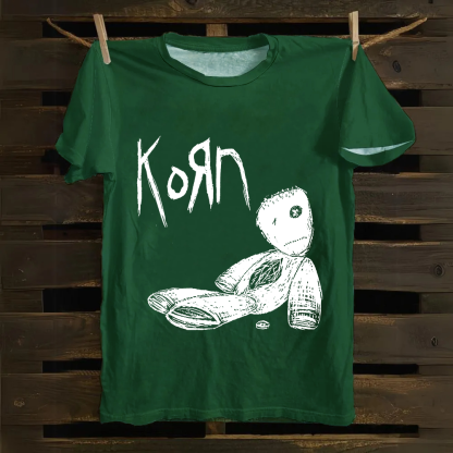Unisex Vintage Korn Metal Band  cotton T-Shirt