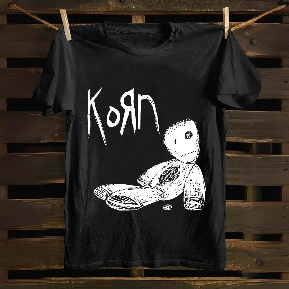Unisex Vintage Korn Metal Band  cotton T-Shirt