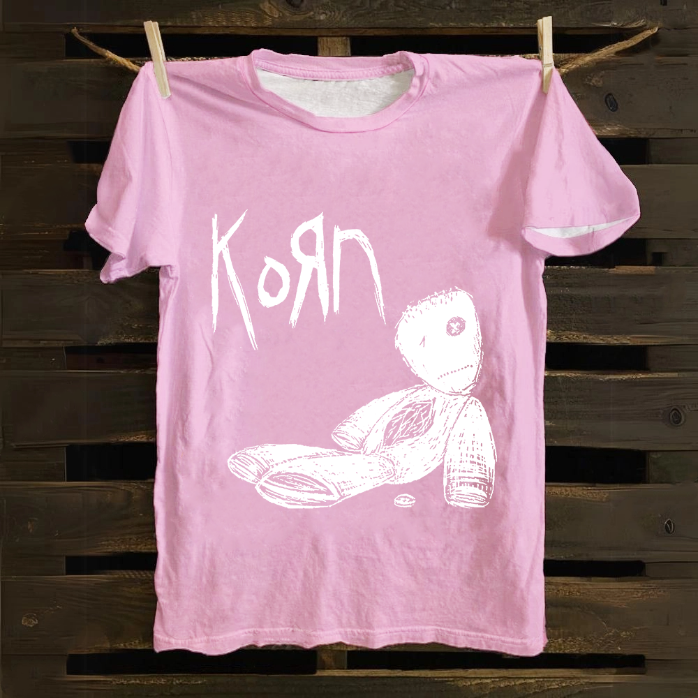 Unisex Vintage Korn Metal Band  cotton T-Shirt