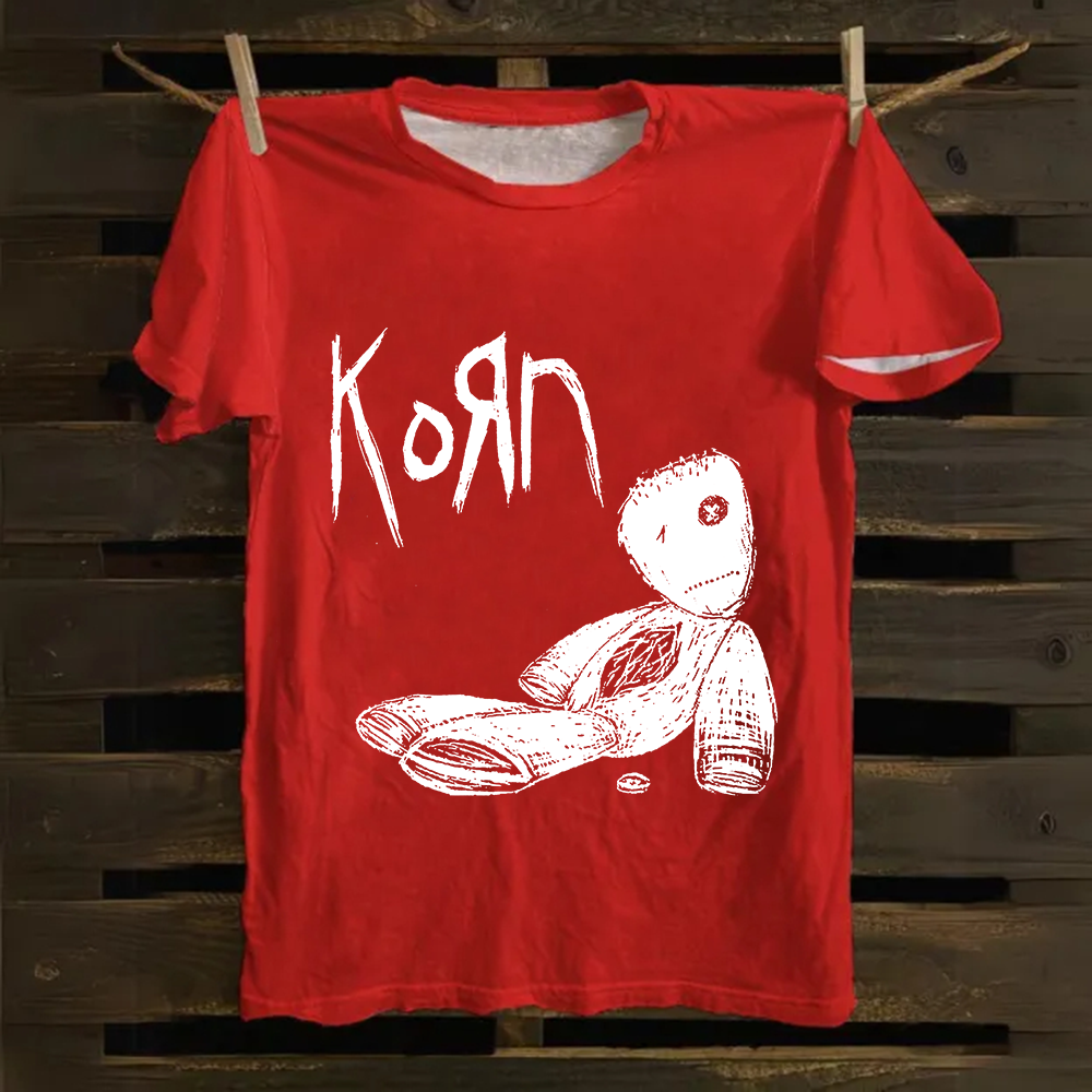 Unisex Vintage Korn Metal Band  cotton T-Shirt