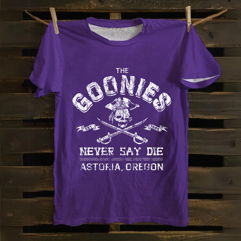 Unisex Vintage The Goonies Never Say Die cotton T-Shirt