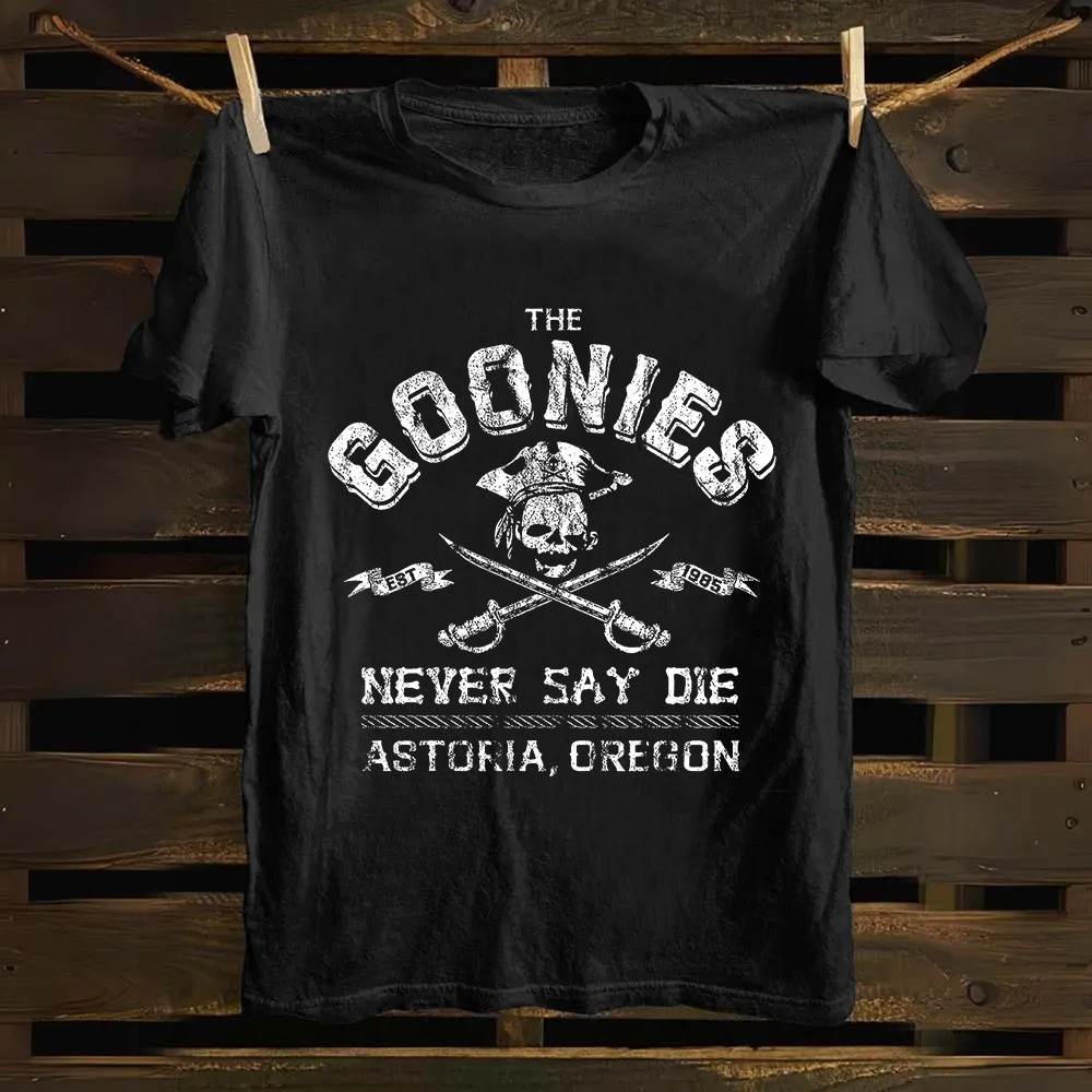 Unisex Vintage The Goonies Never Say Die cotton T-Shirt