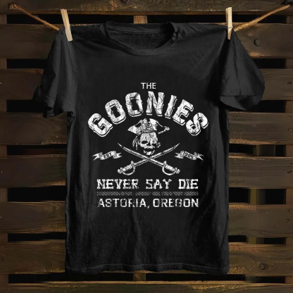 Unisex Vintage The Goonies Never Say Die cotton T-Shirt