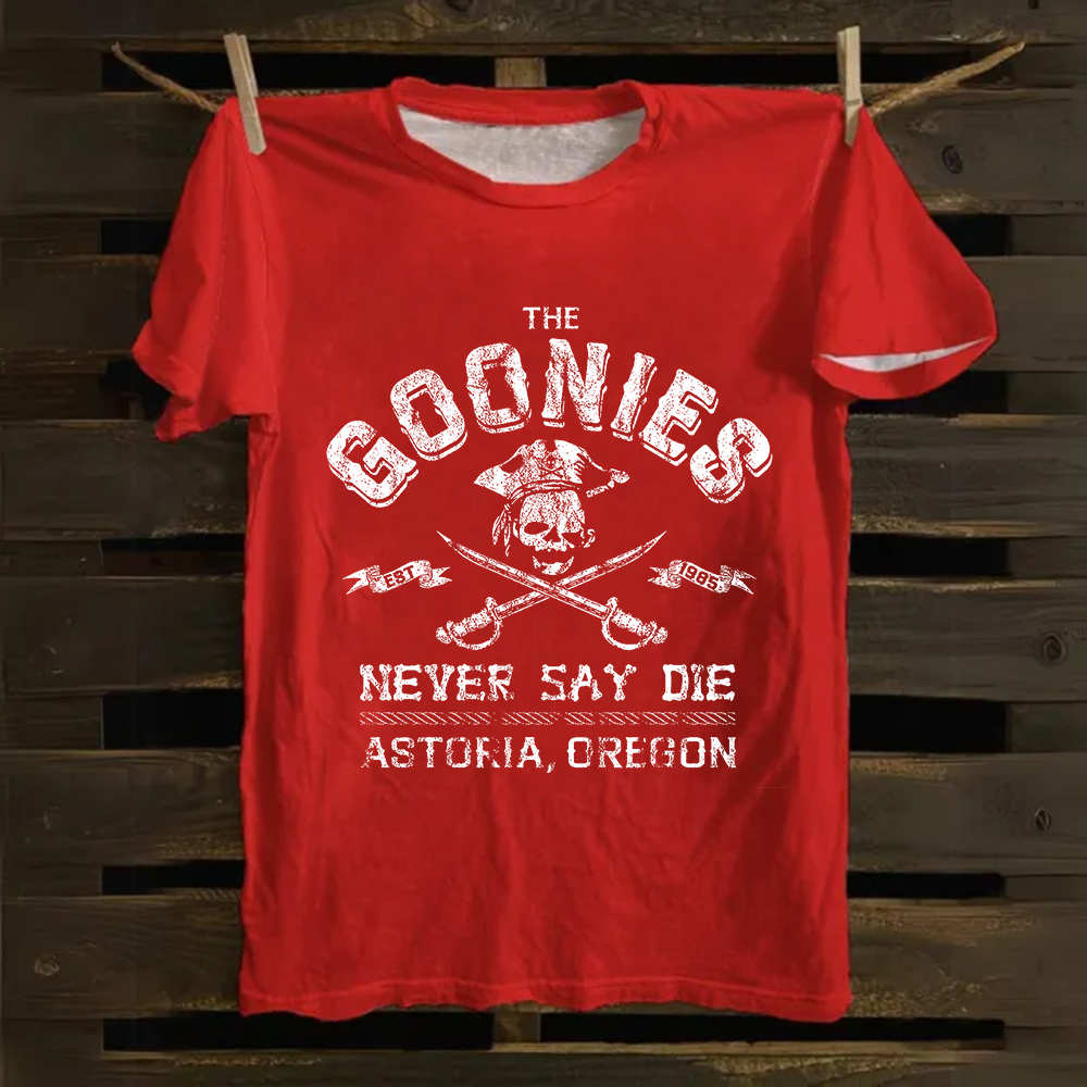 Unisex Vintage The Goonies Never Say Die cotton T-Shirt