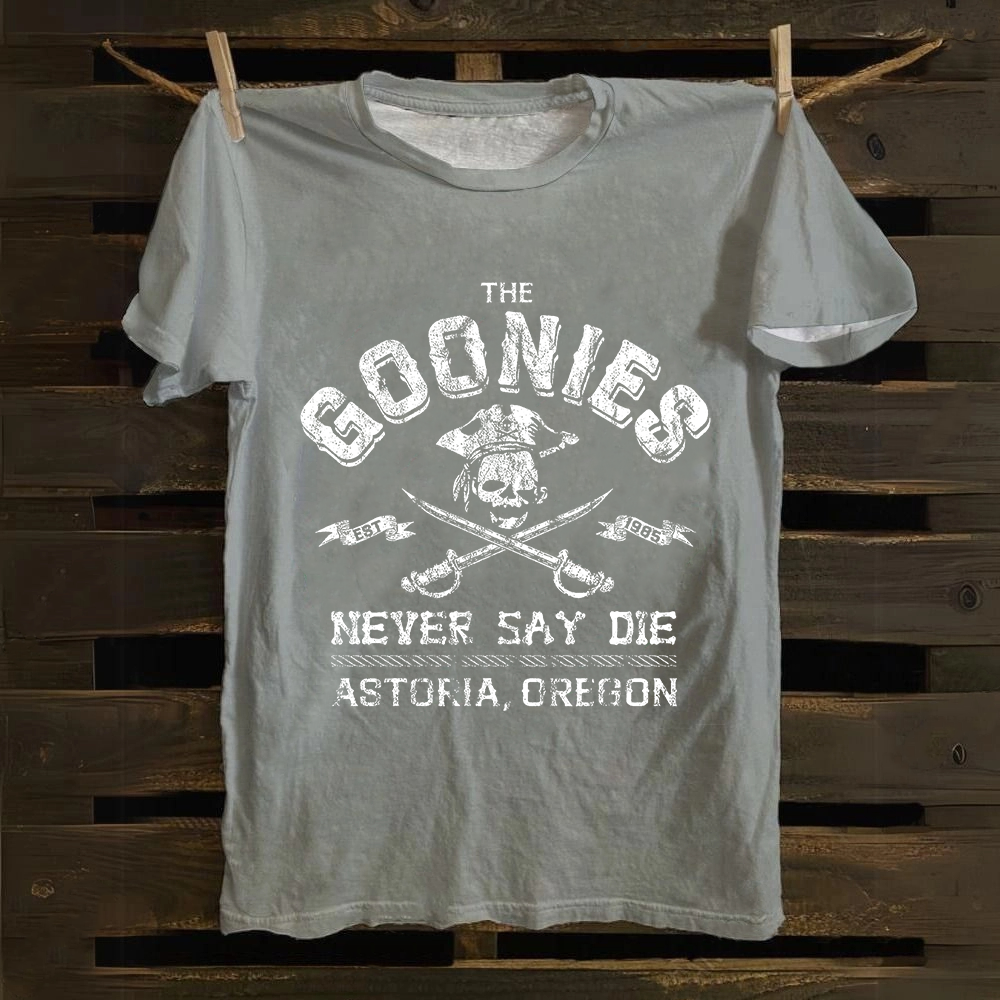 Unisex Vintage The Goonies Never Say Die cotton T-Shirt