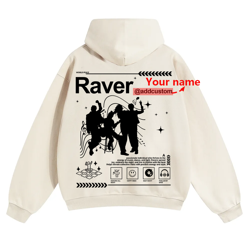 Addcustom Raver Unisex Solid Color Hoodie wearishow