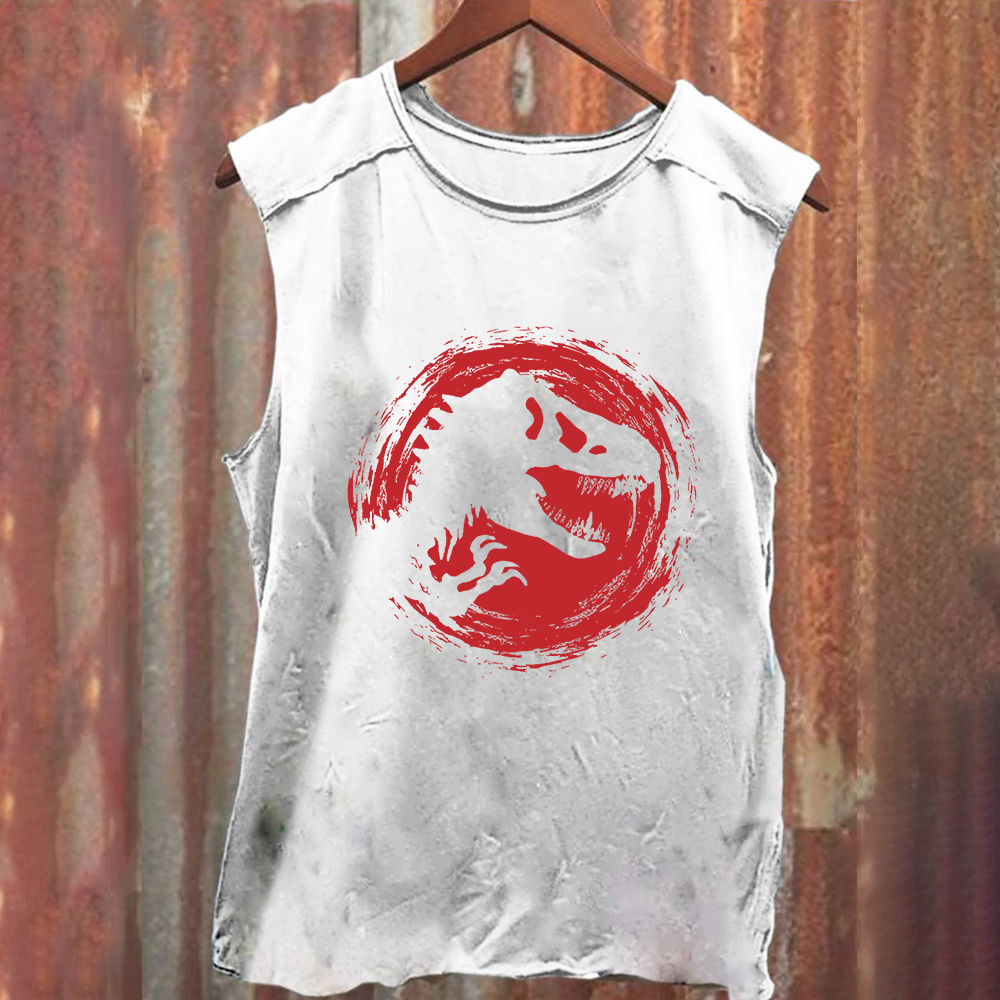Unisex Vintage Jurassic World Red Logo  tank Top
