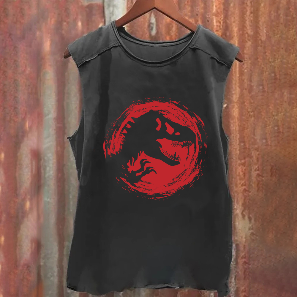 Unisex Vintage Jurassic World Red Logo  tank Top