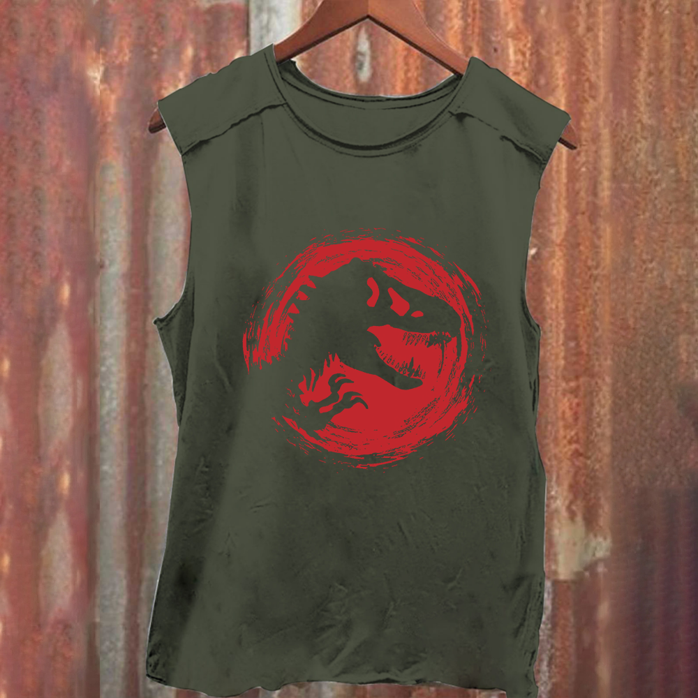 Unisex Vintage Jurassic World Red Logo  tank Top