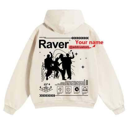 Addcustom Raver Unisex Solid Color Hoodie wearishow