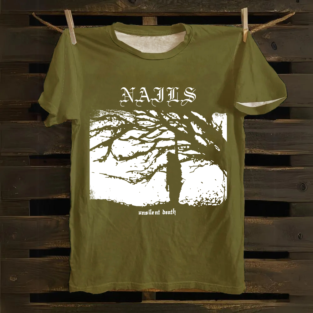 Nails Band Unsilent Death Vintage cotton T-Shirt