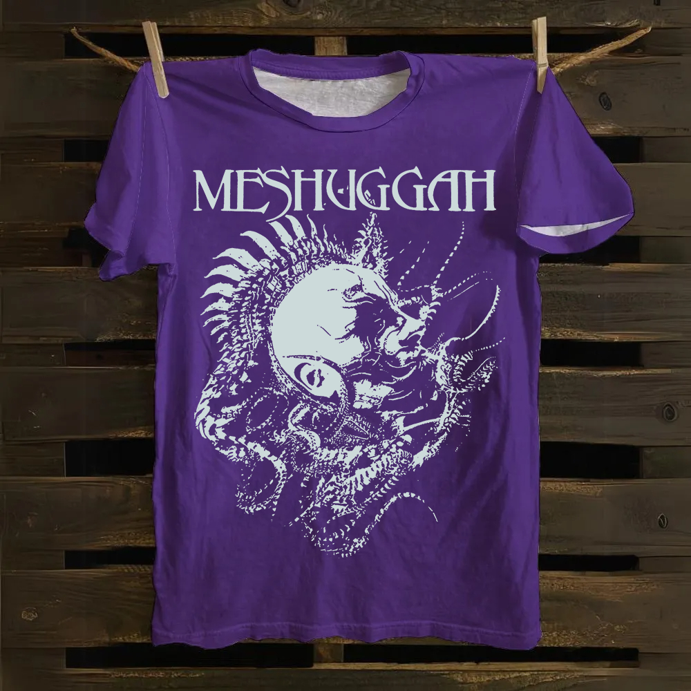 Unisex Vintage Meshuggah Metal Band cotton T-Shirt