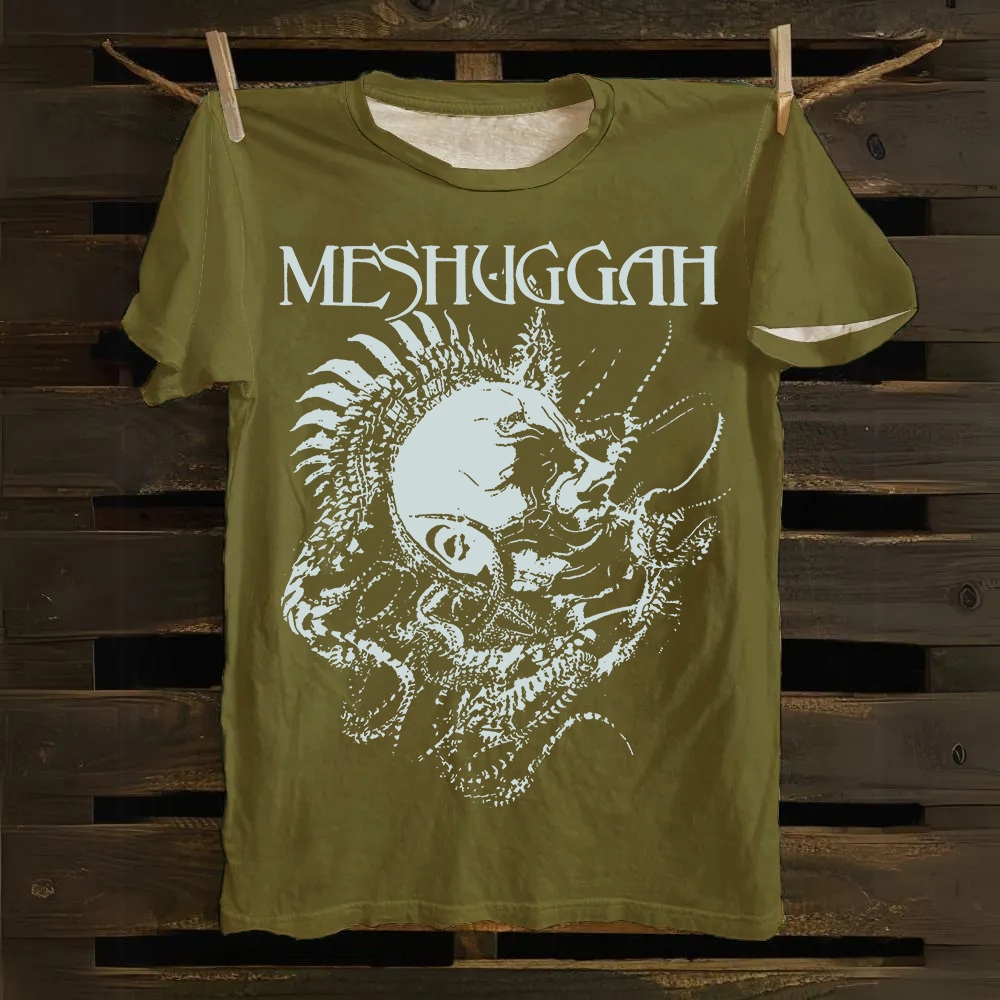 Unisex Vintage Meshuggah Metal Band cotton T-Shirt