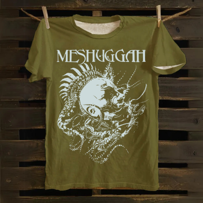 Unisex Vintage Meshuggah Metal Band cotton T-Shirt