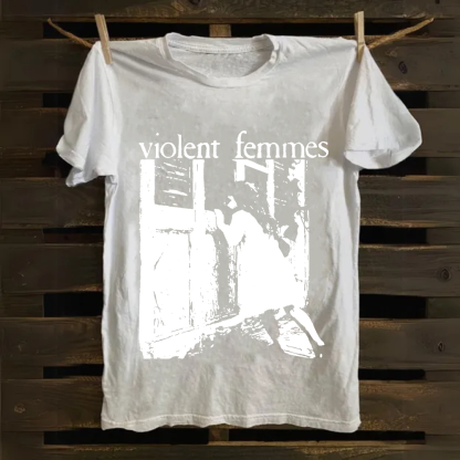 Unisex Casual Violent Femmes Punk Band Printed cotton T-Shirt