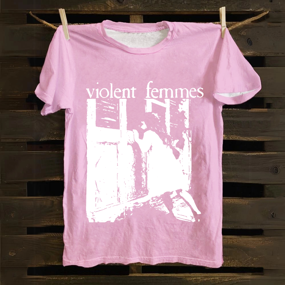 Unisex Casual Violent Femmes Punk Band Printed cotton T-Shirt