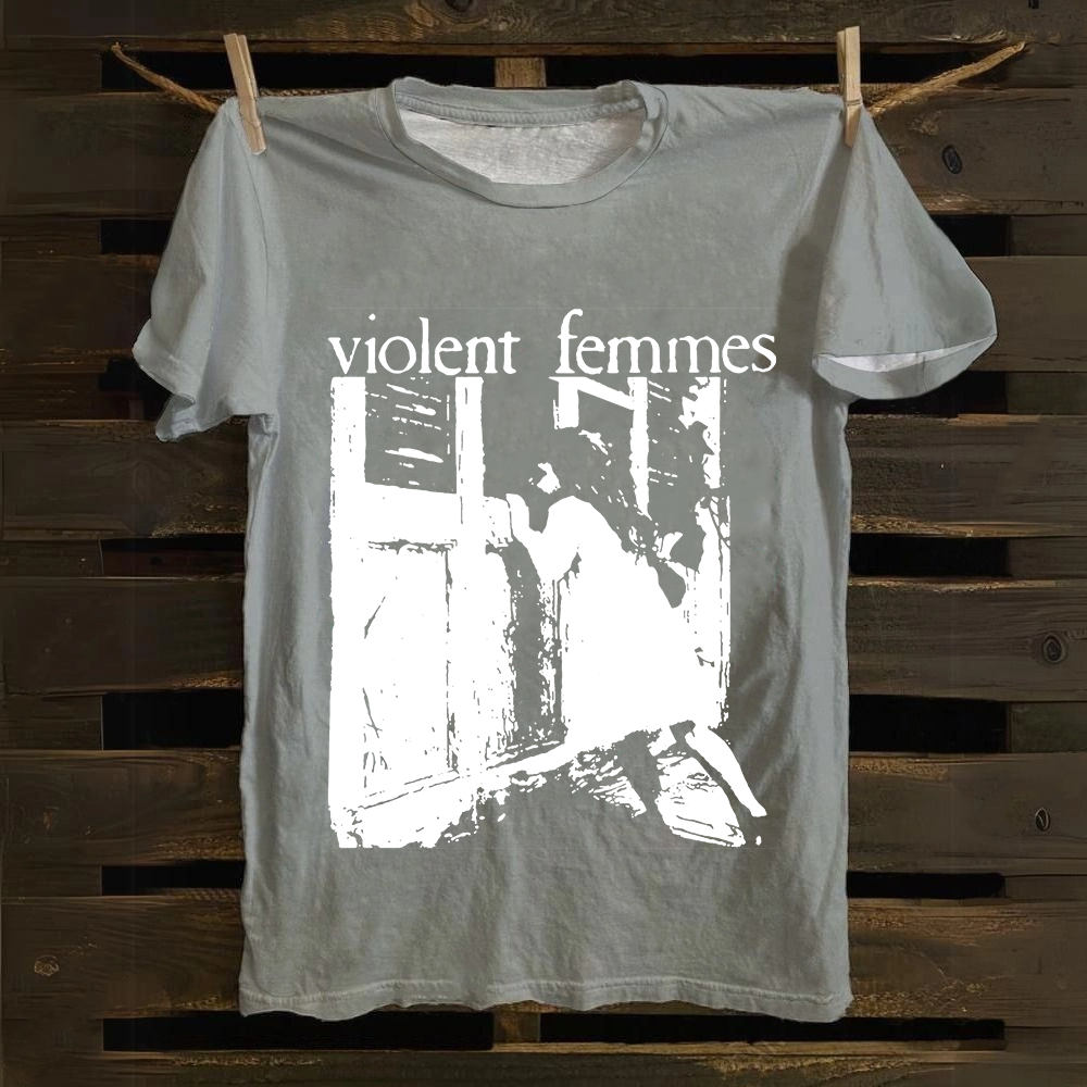 Unisex Casual Violent Femmes Punk Band Printed cotton T-Shirt