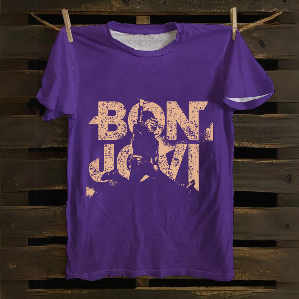 Unisex Vintage Bon Jovi cotton T-Shirt