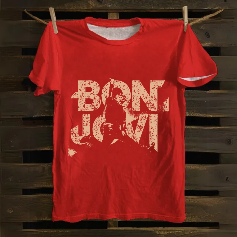 Unisex Vintage Bon Jovi cotton T-Shirt