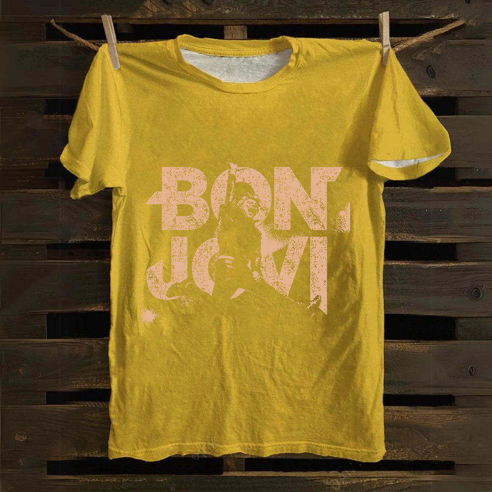 Unisex Vintage Bon Jovi cotton T-Shirt