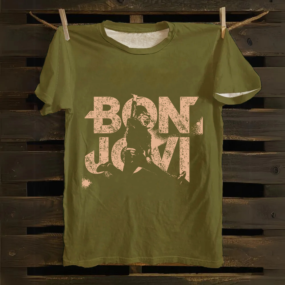 Unisex Vintage Bon Jovi cotton T-Shirt